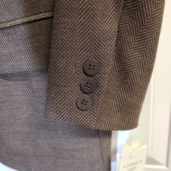 Vintage Chaus Blazer Herringbone Lambswool  Rayon Suit Separate Brown Size 8 - Picture 6 of 16